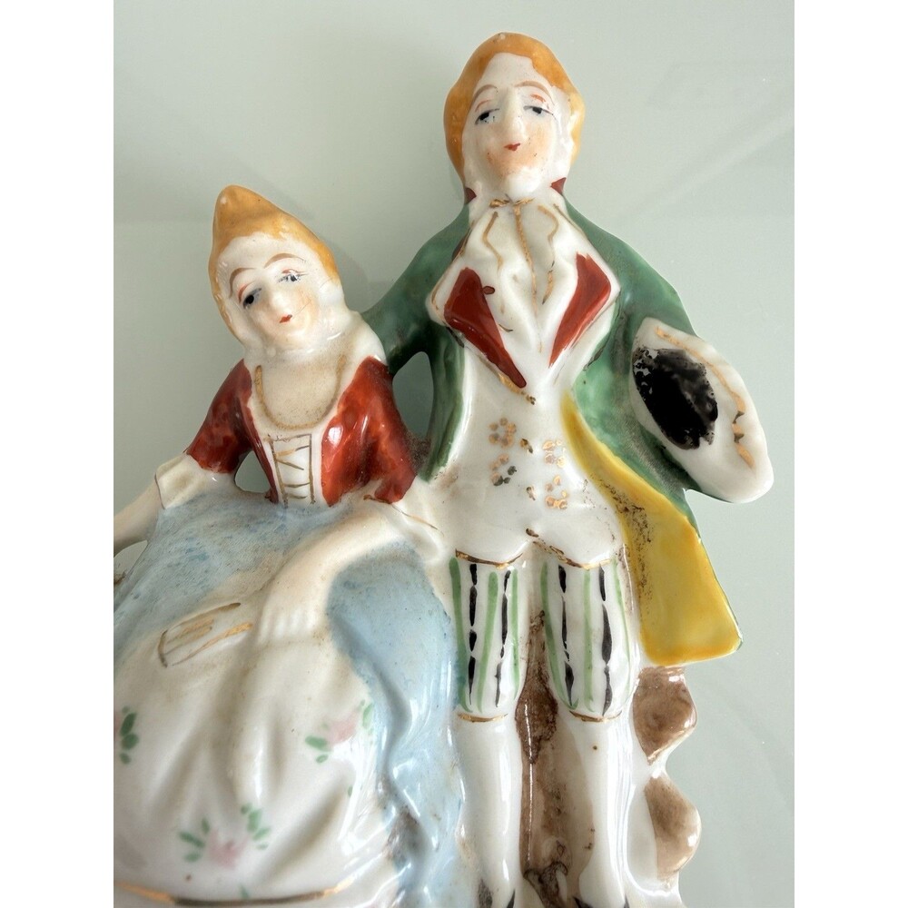 ✿ Vintage Japan Porcelain Figurine Couple 1940s–1950s Hand Painted Romantic